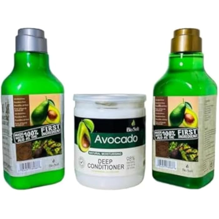 ALsafwah Avocado Hair Care Kit - Complete Natural Moisturizing, (Shampoo + Conditioner + Bath Cream) | Triple Care for Nourishment of Dry and Curly Hair - Image 1